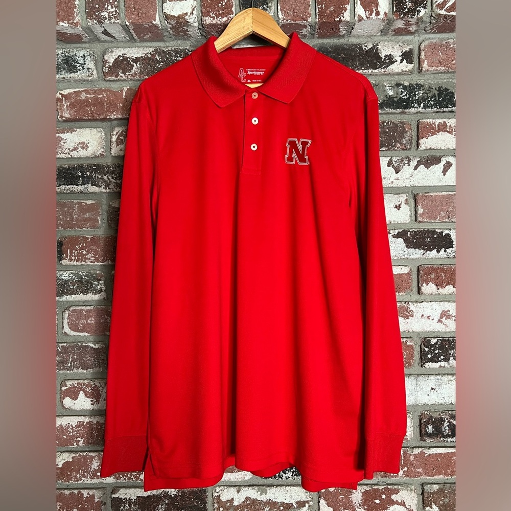 NEBRASKA Men’s Polo Long Sleeve Tshirt.